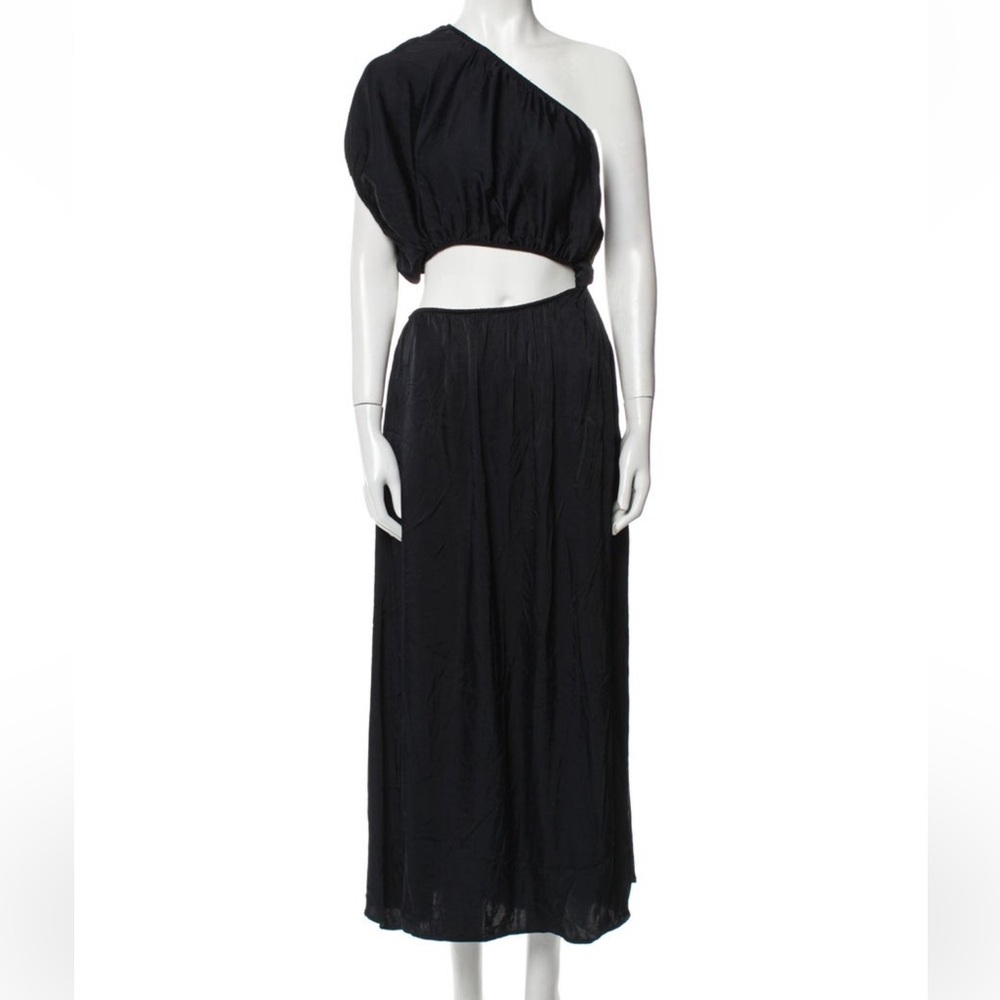 Farm Rio one shoulder black dress